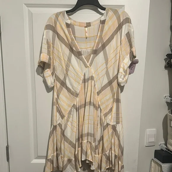 free people brown plaid dress Free People Lucinda Plaid Midi Dress main image 0